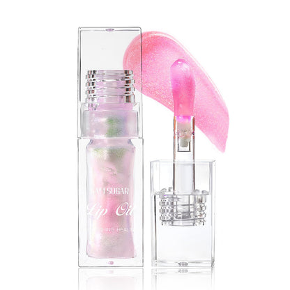 Color Changing Lip OilClear to Pink Magic Big Brush Color Changing Hydrating Lip Glow OilLong Lasting Nourishing Non-sticky Lip Oil Tinted for Lip Care and Dry Lips (Pink) - Velora