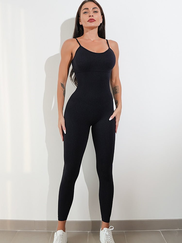 Womens Sexy Unitard One Piece Jumpsuit Spaghetti Strap Tummy Control Rompers Sleeveless Bodysuits Outfits - Velora